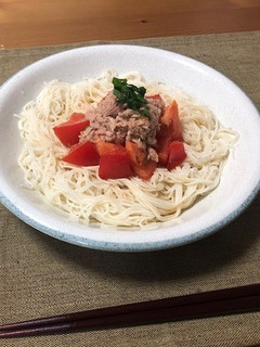 トマトとツナのぶっかけそうめん-レシピのメイン写真