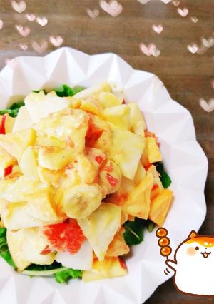 マクロビ☆柿ドレッシングのフルーツサラダ-レシピのメイン写真