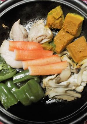 鶏もも肉と野菜の陶板焼き-レシピのメイン写真