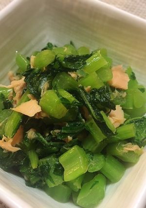 栄養満点！簡単副菜☆大根葉とツナの炒め物-レシピのメイン写真