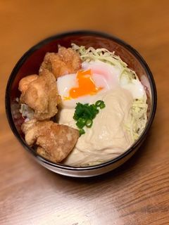 温玉唐揚げぶっちゃん丼【豆腐×唐揚げ丼】-レシピのメイン写真