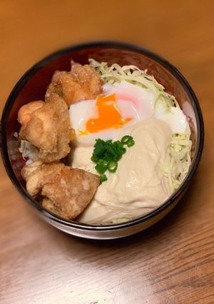 温玉唐揚げぶっちゃん丼【豆腐×唐揚げ丼】-レシピのメイン写真