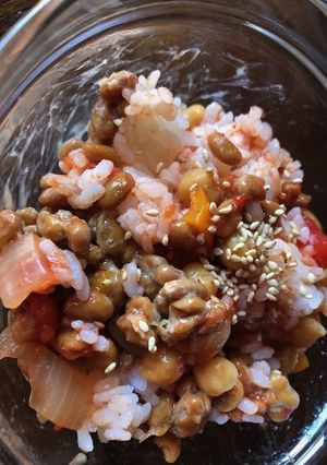 納豆とひよこ豆のトマトリゾット風-レシピのメイン写真