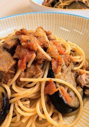 なすと豚バラとオレガノのトマトパスタ❣-レシピのメイン写真