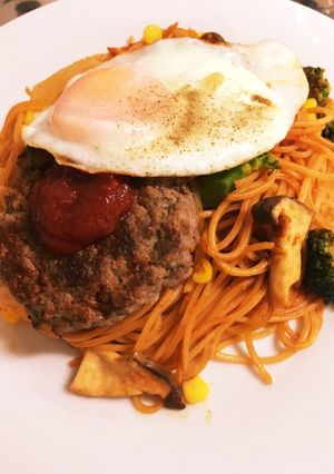 欲望のハンバーグナポリタン-レシピのメイン写真