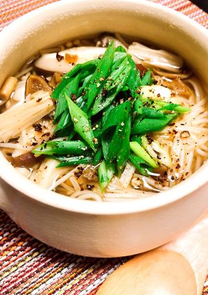 たっぷりキノコのスープそうめん-レシピのメイン写真