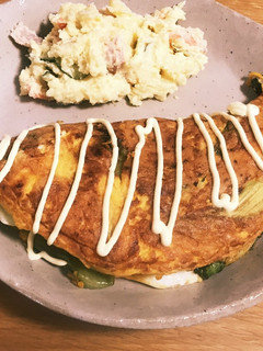 卵とチンゲン菜だけ☆お好み焼き味の卵焼き-レシピのメイン写真