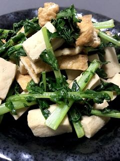 大根の葉と油揚げ、高野豆腐の醤油煮炒め-レシピのメイン写真