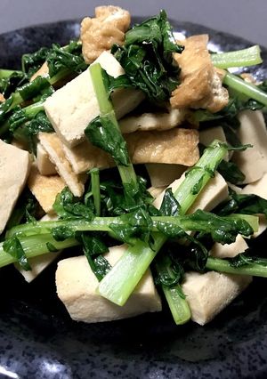 大根の葉と油揚げ、高野豆腐の醤油煮炒め-レシピのメイン写真