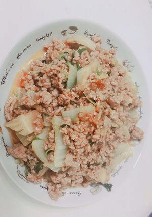 フォローさん伝授☆白菜と挽肉の辛炒め-レシピのメイン写真