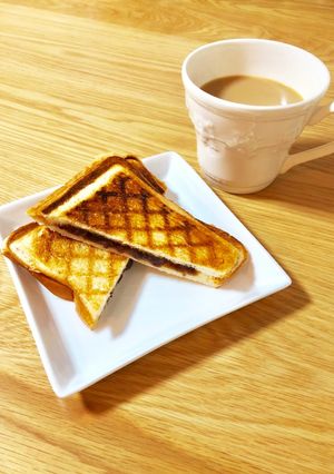 コーヒー香る?餡バターのホットサンド♫-レシピのメイン写真