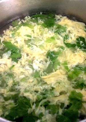 明治中華スープ(しお味)でレタス卵スープ-レシピのメイン写真
