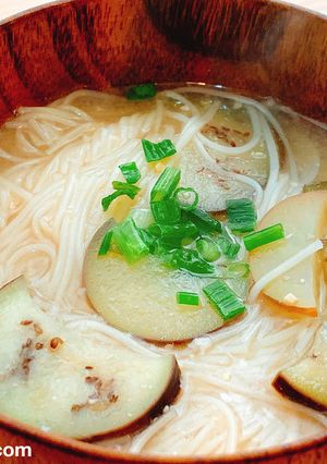 なすとそうめんのお味噌汁-レシピのメイン写真