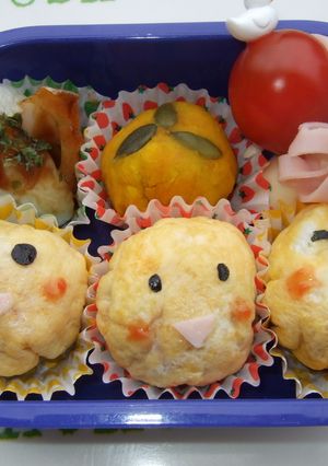 お弁当に顔（^▽＾）のオムライス♪-レシピのメイン写真