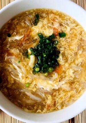 簡単糖質オフ☆かき玉うどん風こんにゃく麺-レシピのメイン写真