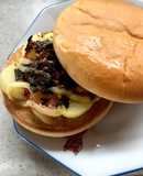 フジッコ鰹昆布でハンバーガー