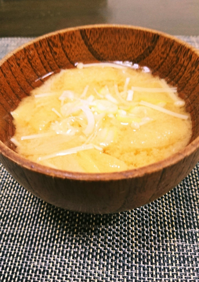 えのきと長ネギと油あげのお味噌汁-レシピのメイン写真