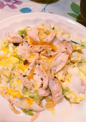 朝食にも♪キャベツ、ささみ、卵の洋風蒸し-レシピのメイン写真