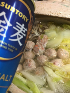 鶏つくね鍋~〆はチキンラーメン-レシピのメイン写真