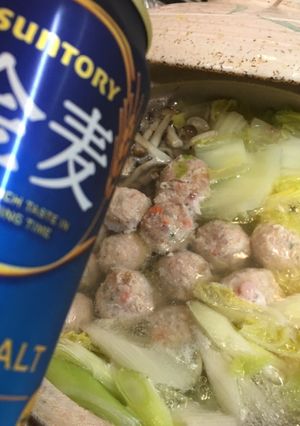 鶏つくね鍋～〆はチキンラーメン-レシピのメイン写真