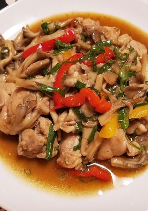 舞茸ととり肉の冷麺つゆ炒め-レシピのメイン写真