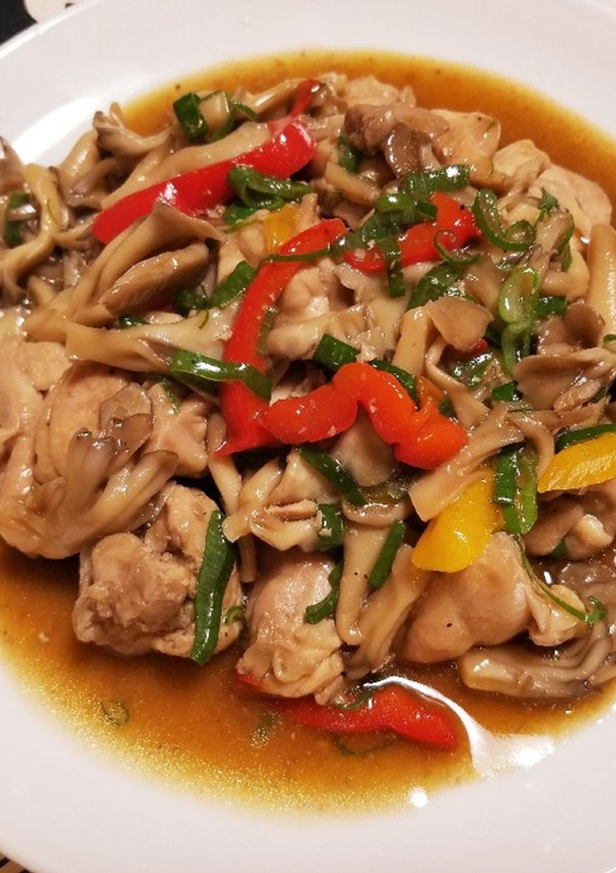 舞茸ととり肉の冷麺つゆ炒め-レシピのメイン写真