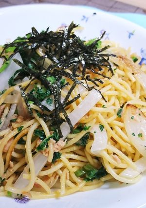 ツナと大根&葉の和風スパゲッティー❣❣-レシピのメイン写真