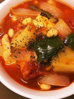 鶏胸肉で!チキンのトマト煮込みスープ-レシピのメイン写真