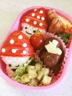 幼稚園 お弁当 秋 きのこ(おにぎり)-レシピのメイン写真