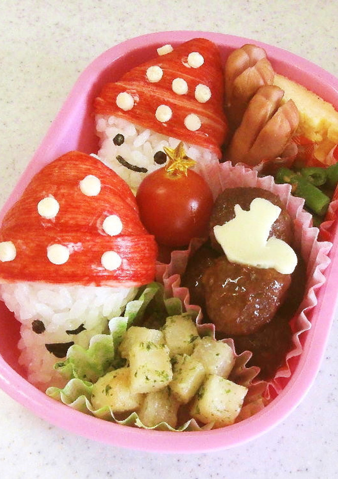 幼稚園　お弁当　秋　きのこ（おにぎり）-レシピのメイン写真