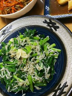 小松菜としらすの炒め物-レシピのメイン写真