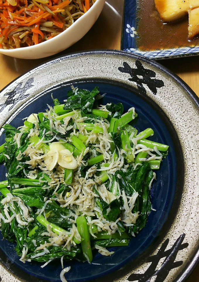 小松菜としらすの炒め物-レシピのメイン写真