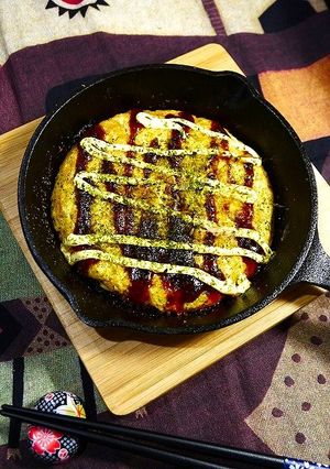 糖質制限！ふわふわ白菜お好み焼き-レシピのメイン写真