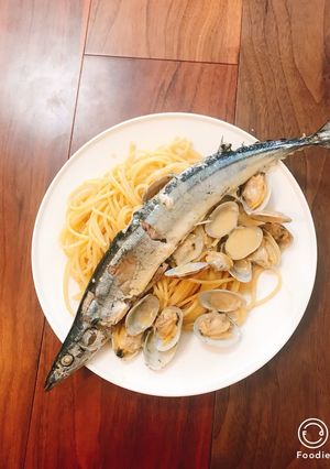秋秋刀魚と浅利の和風クリームソース-レシピのメイン写真