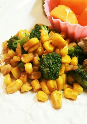 缶詰コーンとブロッコリーのバター醤油炒め-レシピのメイン写真