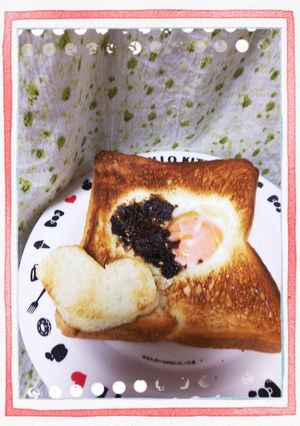 ふじっ子煮Deおかか昆布Eggトースト♪-レシピのメイン写真
