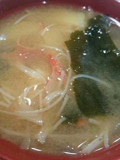 かにかまの味噌汁-レシピのメイン写真