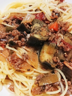 なす入りミートソーススパゲッティ-レシピのメイン写真