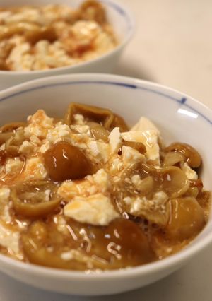 簡単♪美味♪なめこと豆腐の味噌ケチャあえ-レシピのメイン写真