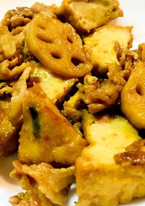 5分で出来て美味！厚揚げと豚肉炒め-レシピのメイン写真