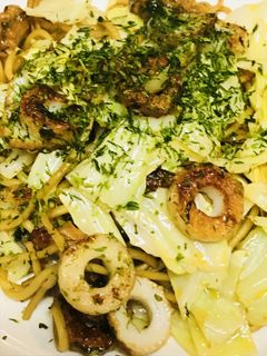 シンプル★竹輪とキャベツのソース焼きそば-レシピのメイン写真