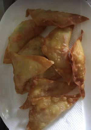 ワンタン皮でパリパリサモサ風-レシピのメイン写真