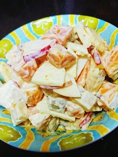 簡単 さつま芋かぼちゃリンゴの秋サラダ-レシピのメイン写真