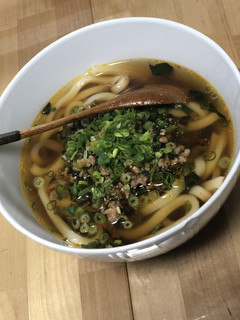 <ピリ辛肉味噌うどん>-レシピのメイン写真
