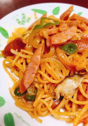 レンジだけで！ワンボウルパスタナポリタン-レシピのメイン写真