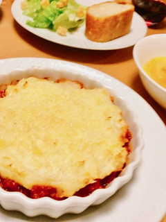 ミートソース&マッシュポテトのグラタン♪-レシピのメイン写真