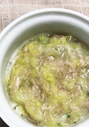 離乳食中期ツナと白菜の出汁煮そうめん-レシピのメイン写真