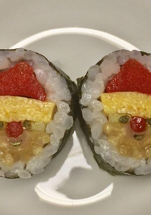 寿司型・模様巻き(サンタ2個だけお弁当)-レシピのメイン写真