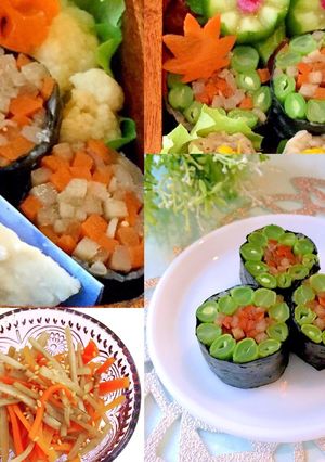 煎り酒レシピ　きんぴらとインゲン海苔巻き-レシピのメイン写真