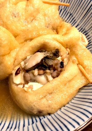 牡蠣と雑穀米のじんわり巾着煮-レシピのメイン写真